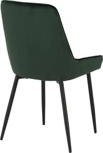 Athens Round Dining Set Green Velvet Chairs Concrete Effect Black