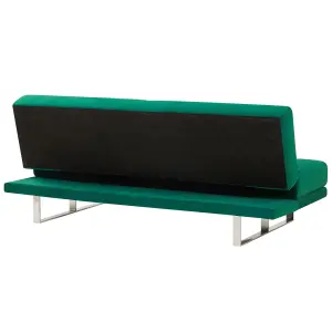 Beliani Glam Sofa Bed YORK Green Velvet