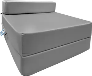 Fold Out Single Z Bed Futon Sofa Chair Mattress - Grey