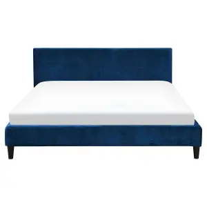 Velvet EU King Size Bed Navy Blue FITOU