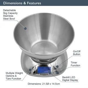 Blackmoor 66999 Deluxe Stainless Steel Kitchen Scales