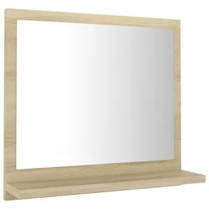 Dorlene Framed Wall Mounted Bathroom Mirror Brown Oak / 40 cm