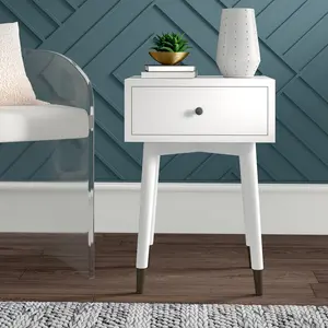 1 Drawer Bedside Table White