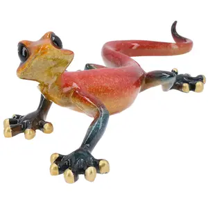 Red Speckled Gecko Lizard Resin Wall Shed Sculpture Decor Statue Large House