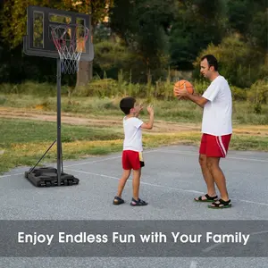 Costway 2.6M - 3CM Adjustable Height Portable Basketball Court Rim System