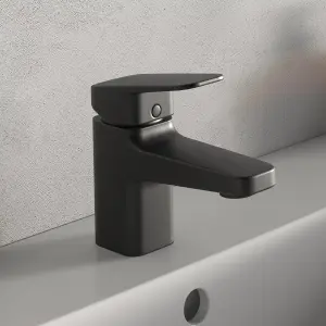 Ideal Standard Ceraplan Mini Black Square Basin Mono mixer Tap