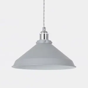 First Choice Lighting Maxwell Flint Grey Chrome Ceiling Pendant Light