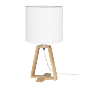 Luminosa Nuts Table Lamp Drum Shade E27 40W White