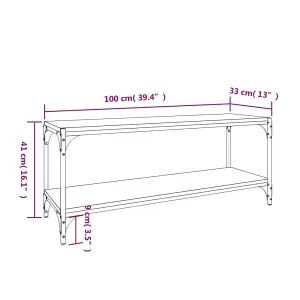 Berkfield TV Cabinet Grey Sonoma 100x33x41 cm Engineered Wood and Steel