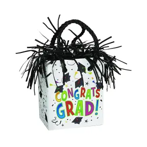 Unique Party Congratulations Graduation Balloon Weight White/Black (One Size)