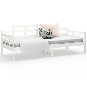 Berkfield Day Bed White Solid Wood Pine 90x190 cm