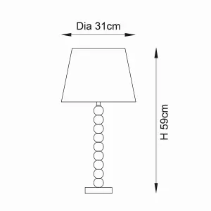 Luminosa Adelie & Cici Base & Shade Table Lamp Blush Crystal Glass & Grey Fabric