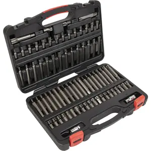 74pc TRX-Star SECURITY / Hex / Spline / Ribe Socket Bit Set 3/8" & 1/2" Sq Drive