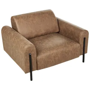 Beliani Modern Armchair ASKIM Fabric Brown