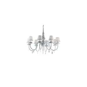 Luminosa Blanche  8 Light Multi Arm Chandelier White Finish, E14