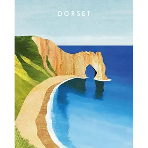 Henry Rivers Dorset Durdle Door Canvas Print Multicoloured (50cm x 40cm)