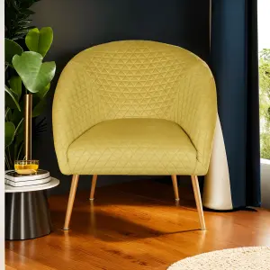 Interiors by Premier Gold Occasional Chair, Luxury Gold Velvet Occasional Chair, Comfortable, Stylish, and Functional Gold Chair