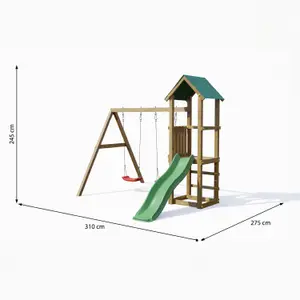 Lucas play centre with double swings and slide