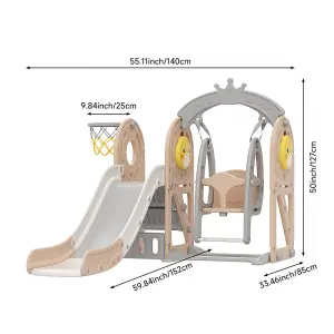 3 in 1 Duck Swing and Slide Set for Toddler Swing, Baby Slide, Basketball Hoop