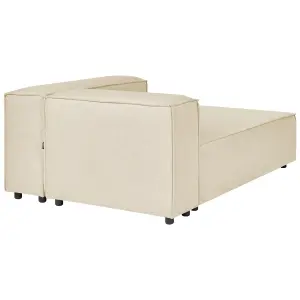 Corner Sofa with Ottoman APRICA Beige Fabric Left Hand