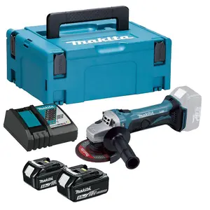 Makita DGA452RTJ 18v 4.5" 115mm Angle Grinder Lithium Ion + 2 x 5.0ah Batteries