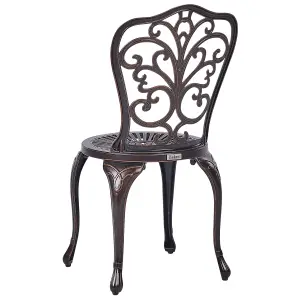 Set of 2 Garden Chairs TRIORA Metal Brown