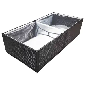 Berkfield Garden Planter Black 157x80x40 cm Poly Rattan