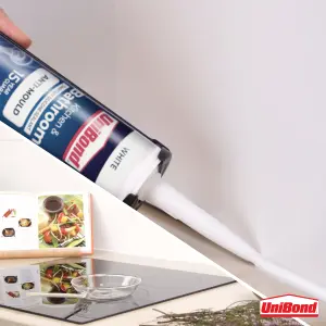 UniBond White Silicone-based Bathroom & kitchen Sanitary sealant, 300ml