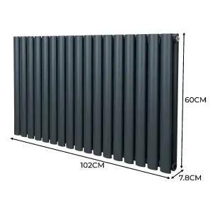 Oval Radiator - 600 x 1020mm - Anthracite