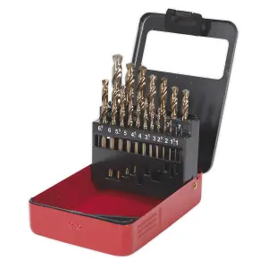 Sealey HSS Cobalt Split Point Fully Ground Drill Bit Set 19pc Metric AK4701