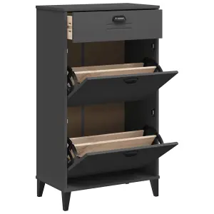 Berkfield Shoe Cabinet VIKEN Anthracite Grey Engineered Wood