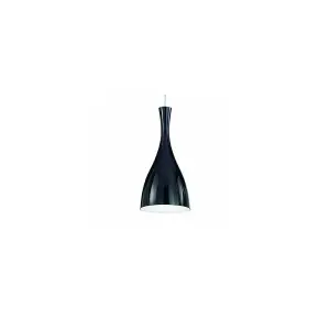 Luminosa Metro 1 Light Dome Ceiling Pendant Black, E27