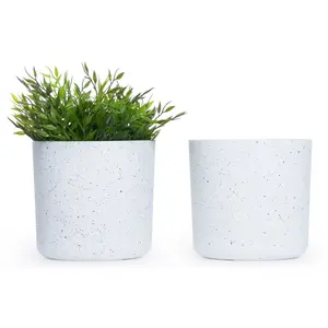 LIVIVO Indoor Plant Pots - Set of 2, 18cm