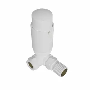 Rinse Bathrooms Corner Thermostatic Radiator Valve Corner TRV White