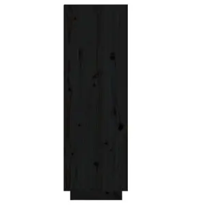 Shoe Cabinet Black 30x34x105 cm Solid Wood Pine