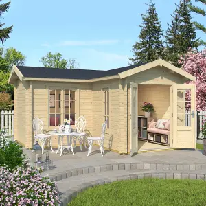 Lasita Portsmouth L Shaped Corner Building - 4m x 4m - Garden Summer House Double Glazed