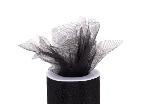 TULLE 23MX15CM - Trim: Tulle: 23m x 15cm: Black - Occasions -- Bulk