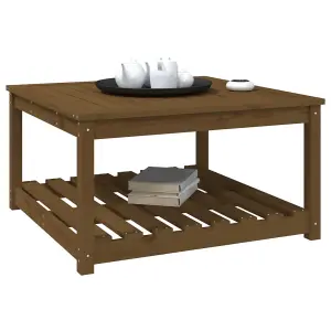 Berkfield Garden Table Honey Brown 82.5x82.5x45 cm Solid Wood Pine