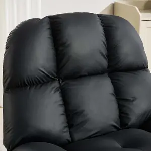 Chicago Faux Leather Swivel & Rocker Electric Recliner Chair Black