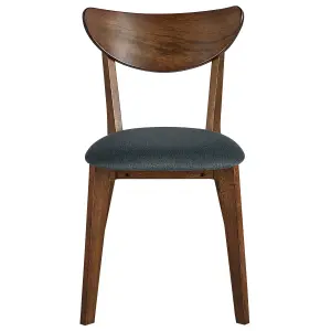 Set of 2 Dining Chairs ERIE Rubberwood Grey