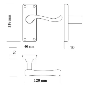 Door Handles Victorian Scroll Lever Latch - Chrome Pack 118 x 40mm