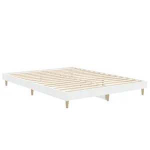 Berkfield Bed Frame White 140x190 cm Engineered Wood