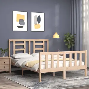 Berkfield Bed Frame with Headboard 120x200 cm Solid Wood