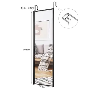 Costway 2 IN1 Full Length Mirror Over the Door Dressing Mirror Wall Mounted Makeup