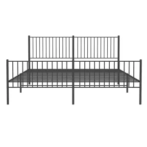 Berkfield Metal Bed Frame with Headboard and Footboard Black 200x200 cm