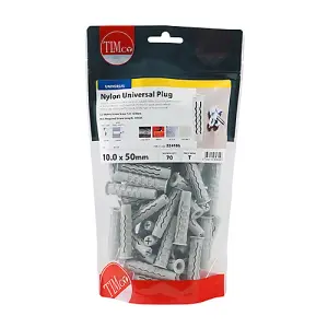 Timco - Nylon Universal Plugs (Size 10.0 x 50 - 70 Pieces)