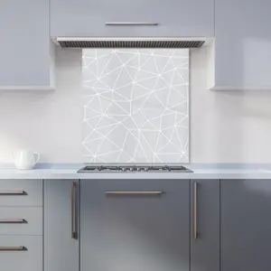 Geometric Triangle Pattern Premium Glass Kitchen Splashback W700mm x H750mm