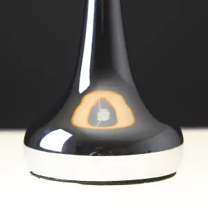 ValueLights Chrome Teardrop Touch Bed Side Table Lamps with Grey Fabric Shade With 5w LED Bulb 3000K Warm White