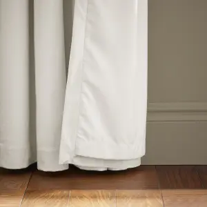 Catherine Lansfield Kingsley Matt Velvet 66x72 Inch Lined Eyelet Curtains Two Panels Cream