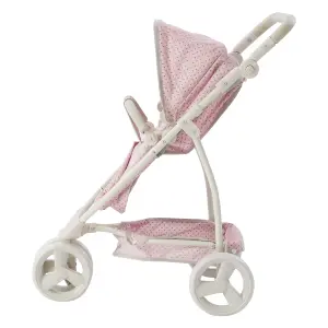 Teamson Kids Polka Dots Princess 2-in-1 Baby Doll Stroller, Pink